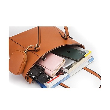 3 IN 1 SMOOTH STYLISH TOTE CROSSBODY PURSE SET