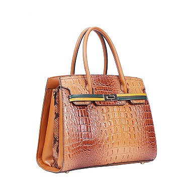 OSTRICH SATCHEL BAG & Wallet Set