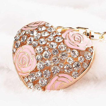 wholesale Rose Flower Heart Key Holder Keychain