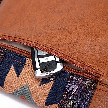 Bohemian Cotton & Linen Fringe Crossbody / Shoulder Bag