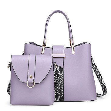 2 in 1 Triple Compartment Satchel & Messenger Set