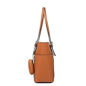 3 IN 1 SMOOTH STYLISH TOTE CROSSBODY PURSE SET