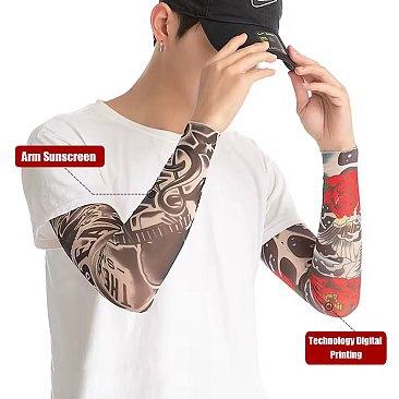  Arm Sleeve Anti UV Tattoo Pattern Sunscreen