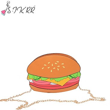 Hamburger Shaped Novelty Shoulder Crossbody Bag