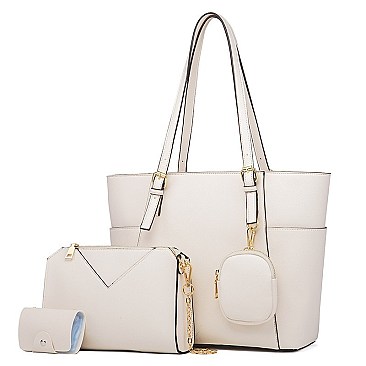 3 IN 1 SMOOTH STYLISH TOTE CROSSBODY PURSE SET