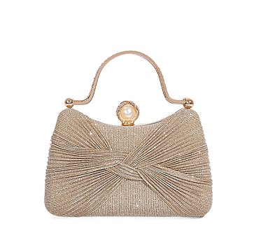 Glitter Pleated Clutch