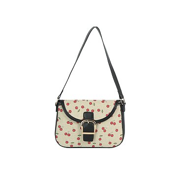 Cherry Canvas Shoulder Bag