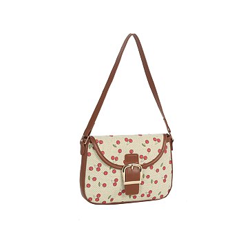 Cherry Canvas Shoulder Bag
