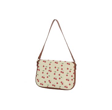 Cherry Canvas Shoulder Bag