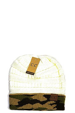 CC KNIT CAMOUFLAGE CUFF BEANIE