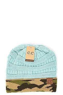 CC KNIT CAMOUFLAGE CUFF BEANIE