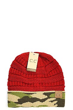 CC KNIT CAMOUFLAGE CUFF BEANIE
