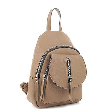 STYLISH SMOOTH ZIPPER DESIGN BACKPACK