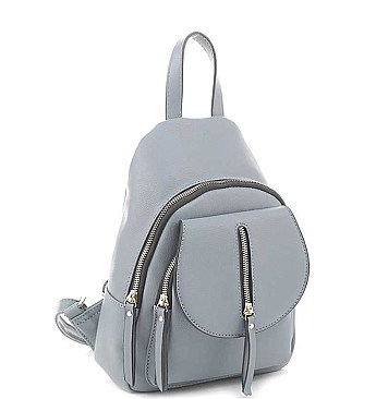 STYLISH SMOOTH ZIPPER DESIGN BACKPACK