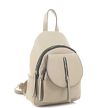 STYLISH SMOOTH ZIPPER DESIGN BACKPACK