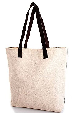 CLASSIC WOVEN CANVAS GEOMETRIC FABRIC TOTE BAG JYHB411