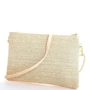 FASHIONABLE NATURAL WOVEN ANCIENT PATTERN SLING BAG JYHB422