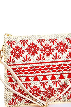 FASHIONABLE NATURAL WOVEN ANCIENT PATTERN SLING BAG JYHB422