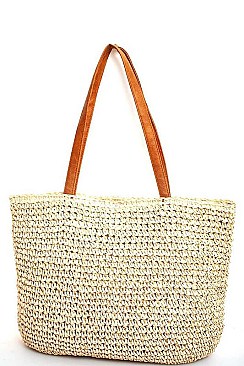 PINEAPPLE DESIGN NATURAL STRAW WOVEN TOTE BAG