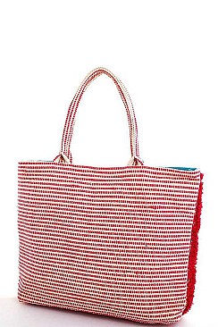 SOFT FABRIC FASHION TOTE WITH TASSEL JYHB501