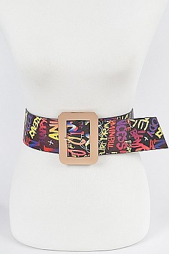 Fashion Plus Size Graffiti Waist Belt