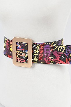 Fashion Plus Size Graffiti Waist Belt
