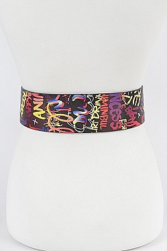 Fashion Plus Size Graffiti Waist Belt