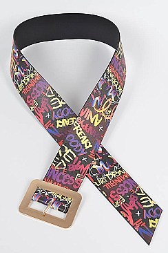 Fashion Plus Size Graffiti Waist Belt