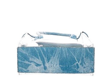 TRENDY CLEAR AND DENIM DESIGN TOTE BAG