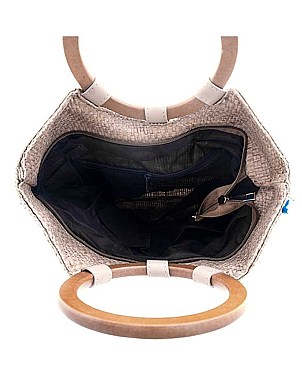 MODERN FASHION STRAW FLORAL DESIGN TOTE BAG