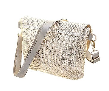 CHIC SHINING SHELL BUCKLE CROSSBODY BAG