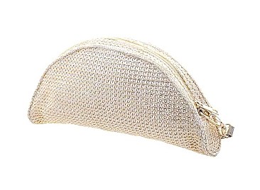 TRENDY SHINING SHELL TACO SHAPED HAND CLUTCH