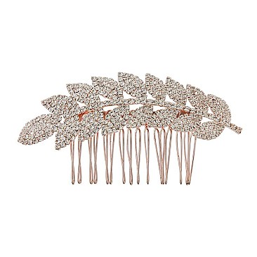 ELEGANT LEAF BRANCH RHINESTONE HAIR COMB SLHCH2214