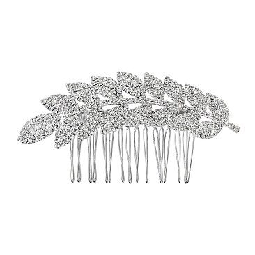 ELEGANT LEAF BRANCH RHINESTONE HAIR COMB SLHCH2214