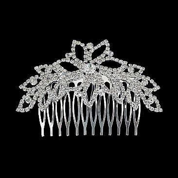 Elegant Style Floral Rhinestone Hair Comb SLHCH2215