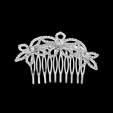 FASHIONABLE 3 FLOWERS RHINESTONE SIDE HAIR COMB SLHCW123