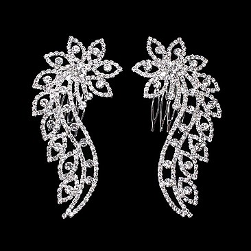 RHINESTONE S/CL HAIR COMB SET SLHCY5875