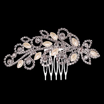 Fashionable Swirl Rhinestone Hair Comb w/ Gems SLHCY7898