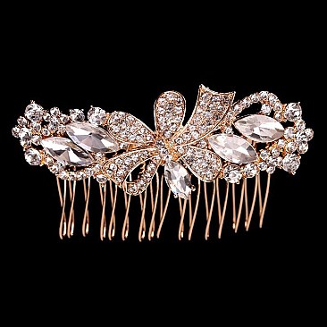 STYLISH BOW RHINESTONE SIDE HAIR COMB SLHCY8176