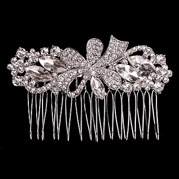 STYLISH BOW RHINESTONE SIDE HAIR COMB SLHCY8176