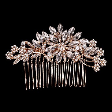 Elegant Style Flower Rhinestone Side Hair Comb SLHCY8177