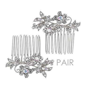 Elegant Style Floral Vine Rhinestone Hair Comb SLHCY8782