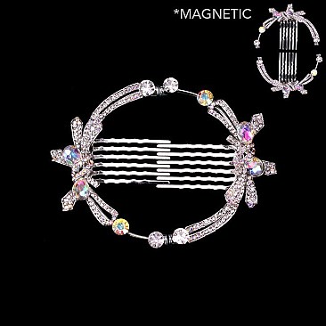 ELEGANT 2 PC RHINESTONE HAIR MAGNETIC COMB SLHCY8869