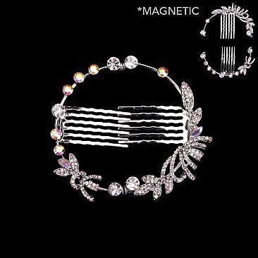 STYLISH 2 PC RHINESTONE GEO HAIR MAGNET COMB SLHCY8870