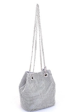 MULTI RHINESTONE ZIRCONIA TRENDY SHOULDER SATCHEL BAG