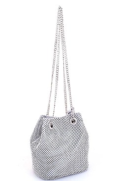 RHINESTONE ZIRCONIA SHOULDER SATCHEL BAG