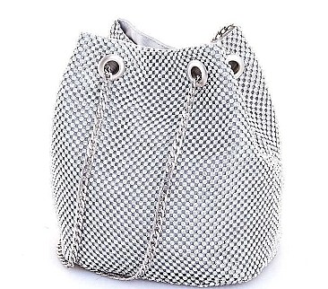 MULTI RHINESTONE ZIRCONIA TRENDY SHOULDER SATCHEL BAG