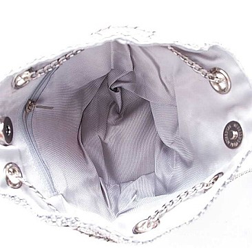 MULTI RHINESTONE ZIRCONIA TRENDY SHOULDER SATCHEL BAG