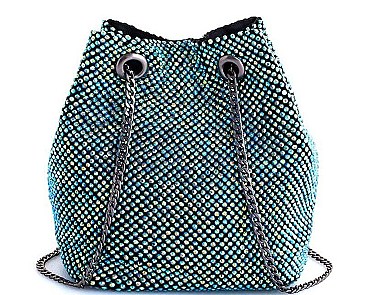 MULTI RHINESTONE ZIRCONIA TRENDY SHOULDER SATCHEL BAG