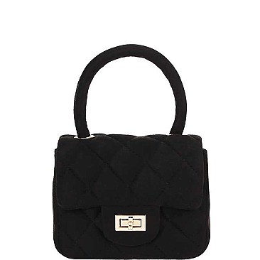 Chic Quilted Smooth PU Leather Mini Top Handle Crossbody Bag JY-HD-3316